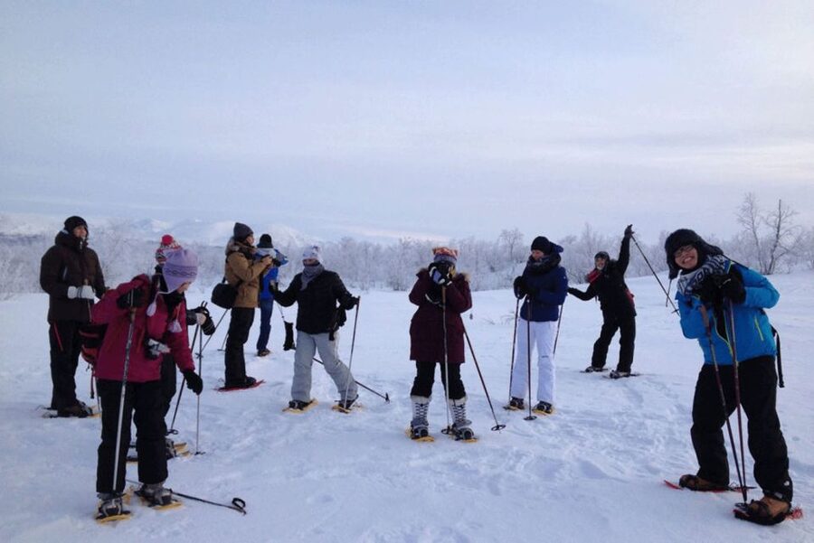 Abisko: Wilderness Snowshoe Hike - Getting used to snowshoes in deep snow