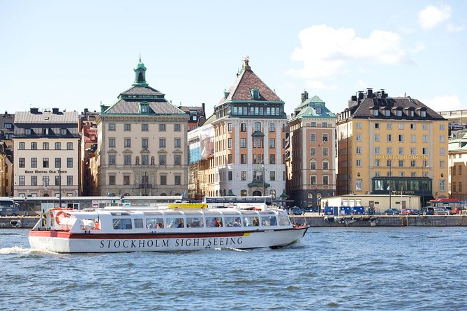 Hop-On Hop-Off Bus and Boat Ticket in Stockholm - Nybroplan and the approach to Djurgården