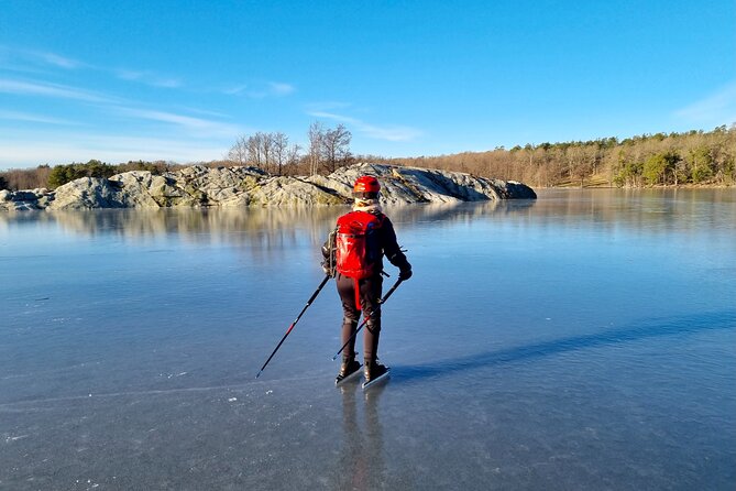 Nordic Ice Skating on a Frozen Lake in Stockholm - Fika by the fire halfway around