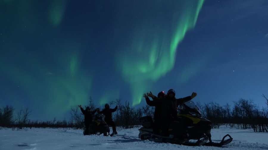 Premium Aurora Snowmobile Ride With Panoramic Views - Sharing one snowmobile on the ride to Mt. Ednamvarri
