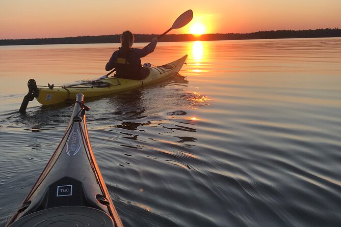 PRIVATE Sunset Kayaking in Stockholm Archipelago Nature Reserve - Paddling among the Baltic islands