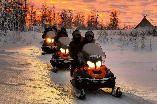 Snowmobile Safari to Lapland viewpoint - Riding from Kiruna toward the Arctic edge