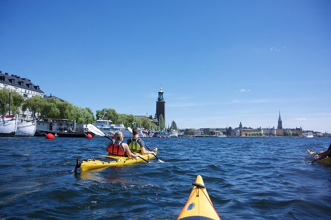 Stockholm City Evening Kayak Tour - Meeting City Hall from the water