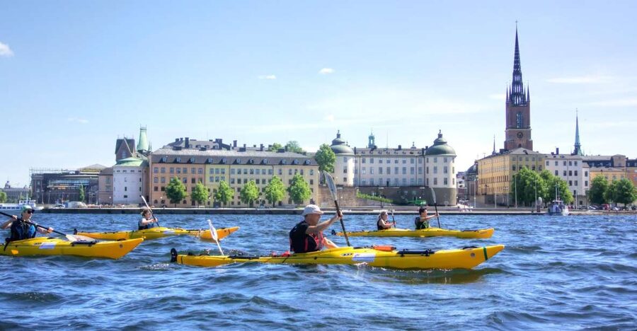 Stockholm: Guided Kayak City Tour & Optional Midsummer Meal - Getting comfortable in the two-person kayak