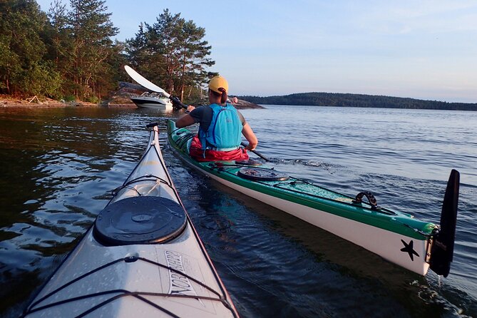 Sunset kayak tour with fika on Stockholms lakeside - Starting north of Stockholm on Lake Mälaren