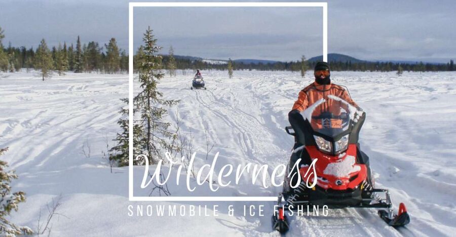 Wilderness Tour with Snowmobile & Ice Fishing - Learning to handle the snowmobile